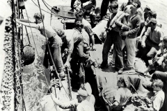 DD-343, APD-24 Survivors taken onto the USS INDIANA - 1